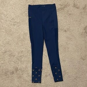 Aubrion Dutton Girl’s Riding Tights Youth Age 9-10 Navy Blue Equestrian Pants
